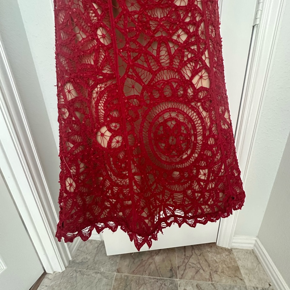 Jovani red prom dress size 10 - Picture 6 of 10